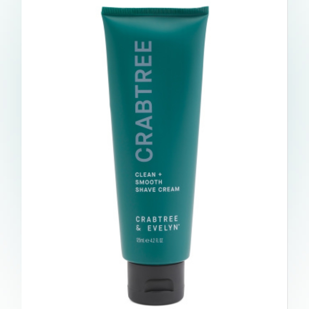 New!  Crabtree & Evelyn Clean + Smooth Shave Cream 4.2 FL. OZ.